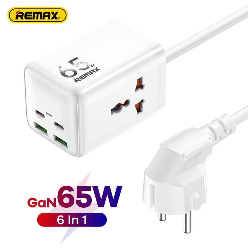 

Зарядное устройство Remax сетевое с USB-портом и поддержкой быстрой зарядки, 65 Вт