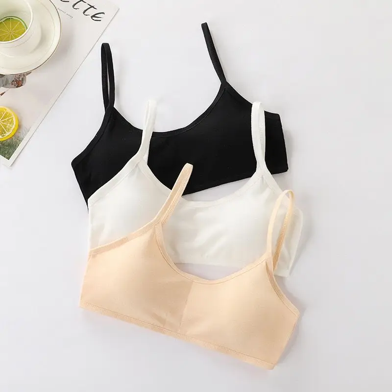 Girls Training Bras Kids Cotton Underwear Teens Vest Wireless Solid color Bow knot Sports Brassiere