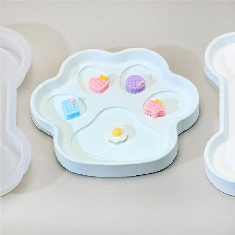 DIY Cat Claw Storage Tray Silicone Mold Dog Bone Gypsum Jewelry Dish Fruit Plate Desktop Ornament Resin Epoxy Mold Home Decor — zdjęcie 4