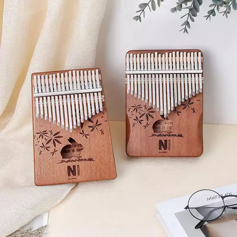 Kalimba Thumb Piano 21/17 Keys Mbira Finger Piano with Tune Hammer Musical Instruments Gift For Kid Adult Beginners Professional