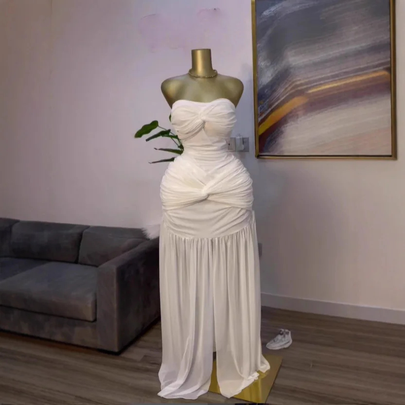 

Новое женское летнее платье 2026 года: элегантное, облегающее, без рукавов, с драпировкой и сеткой, роскошное, длинное, для женщин