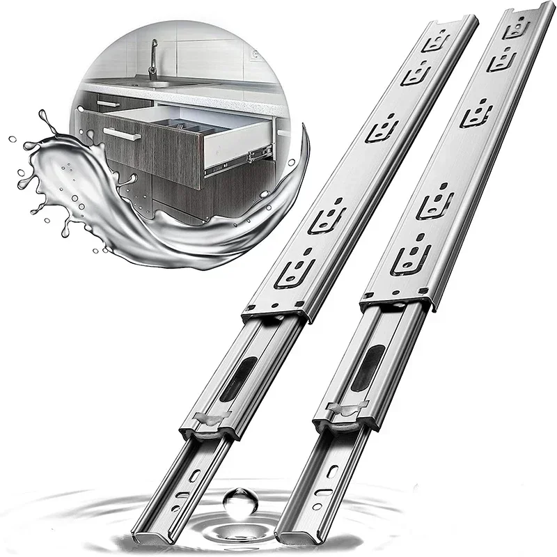 

1 пара направляющих для выдвижных ящиков с полным выдвижением, направляющие для выдвижных ящиков шириной 45 мм, направляющие с несущей способностью 45 кг для направляющих ящиков шкафа