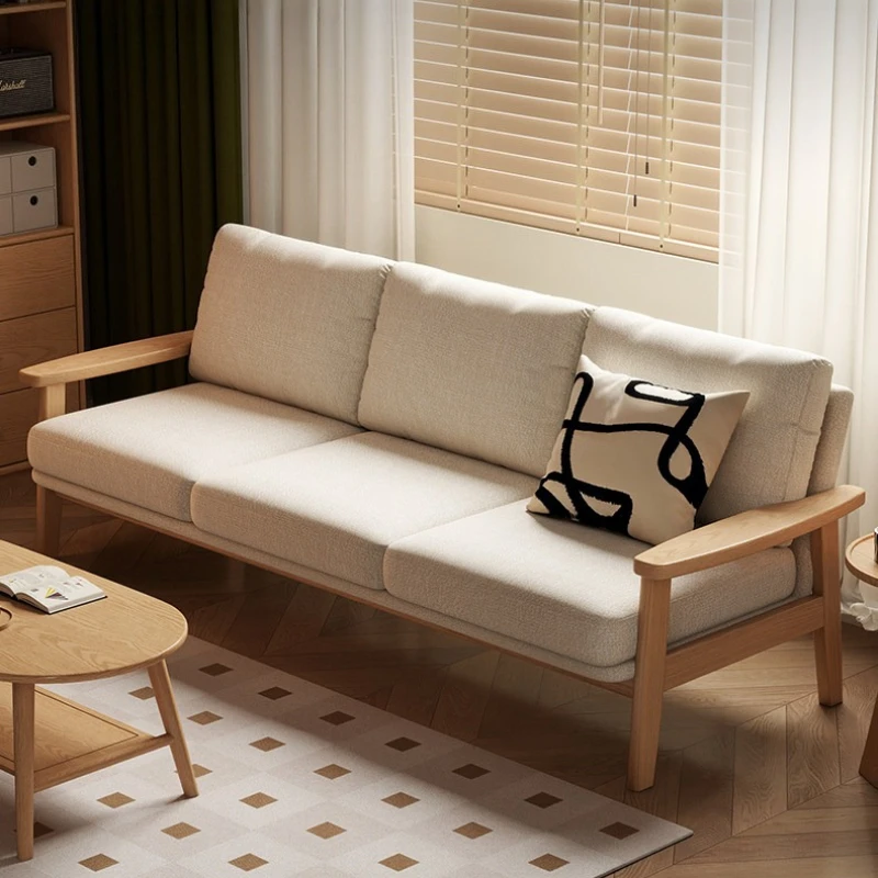 

Solid wood fabric sofa living room Modern Simplicity comfortable couch two people Japanese-style sofás para salón home furniture