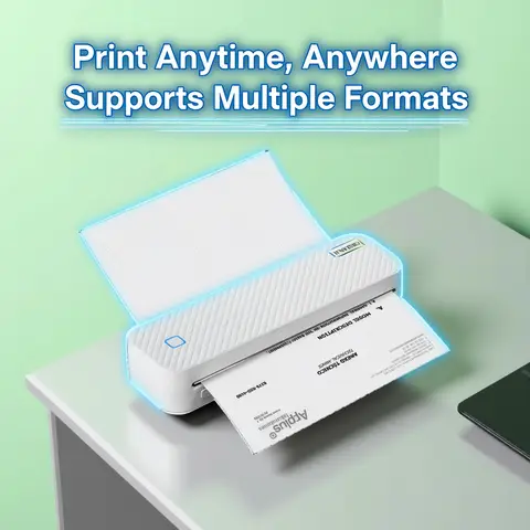 Portable A4 Thermal Printer Bluetooth Photos PDF Document Printing Machine Folded Rolls Paper For Office Work Home School Travel
