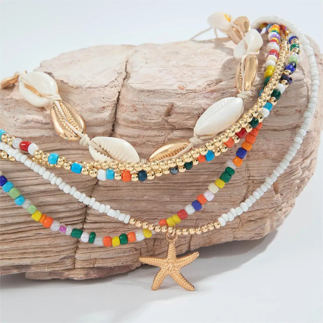 docona Bohemia Shell Starfish Pendant Necklace for Women Sand Beach Measle Chains Necklaces Jewelry Party Girls ожерелье 25134