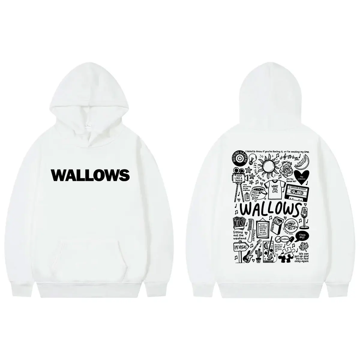 Rock Band Wallows Model Tour 2024 Hoodie High Quality Fashion Oversized Pullovers Men Women Casual Long Sleeve Hooded Sweatshirt