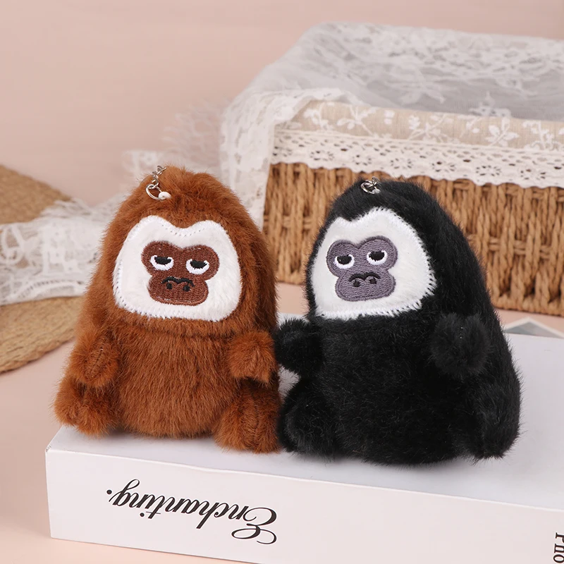 12cm Cute White-Faced Monkey Plush Toy Pithecia Stuffed Chimpanzees Doll Keychain Bag Pendant Bag Car Key Charms