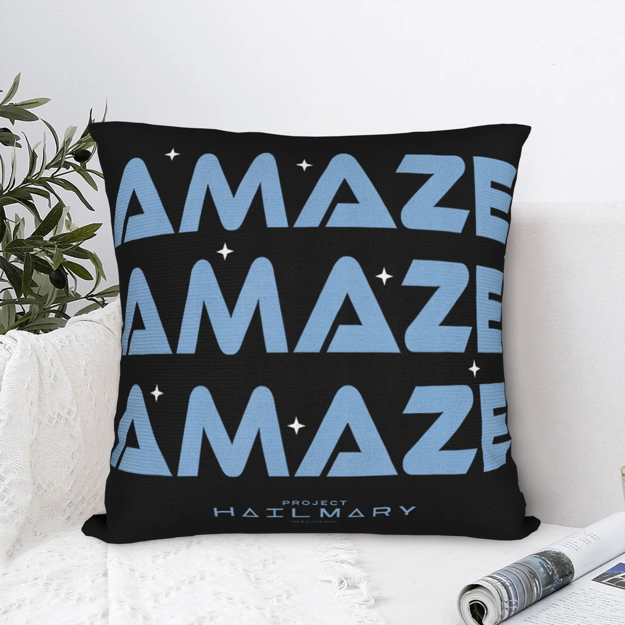 Project Hail Mary  Pillow Cover Amaze Repeat Typography Poster Fashion Pillow Case For Office Car Home Decor Graphic Pillowcases