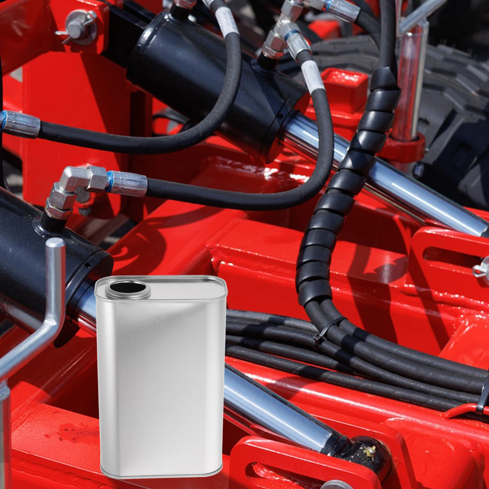 

1L Iron Can for Engine Oil Pressure Nozzle Sealed Leak Proof Rectangular Shape Fuel Mixing Jar Portable Motorcycle Gas Tank Easy