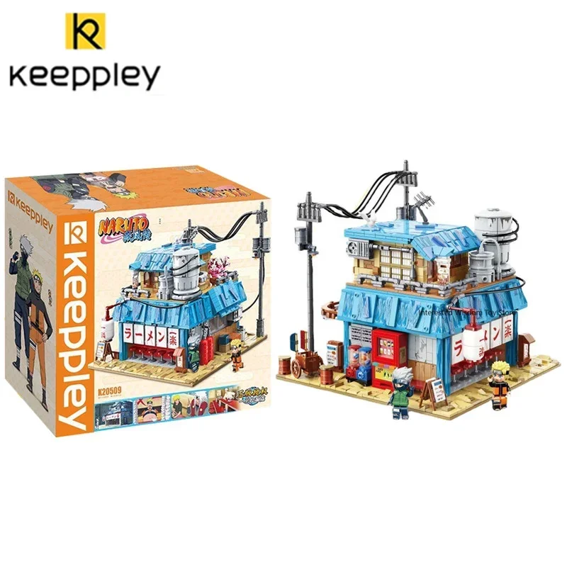 

Keeppley New Naruto Anime Yile Ramen Shop Model Assembly Building Blocks Rāmen Ichiraku CityStreet Kakashi Toys Children's Gifts