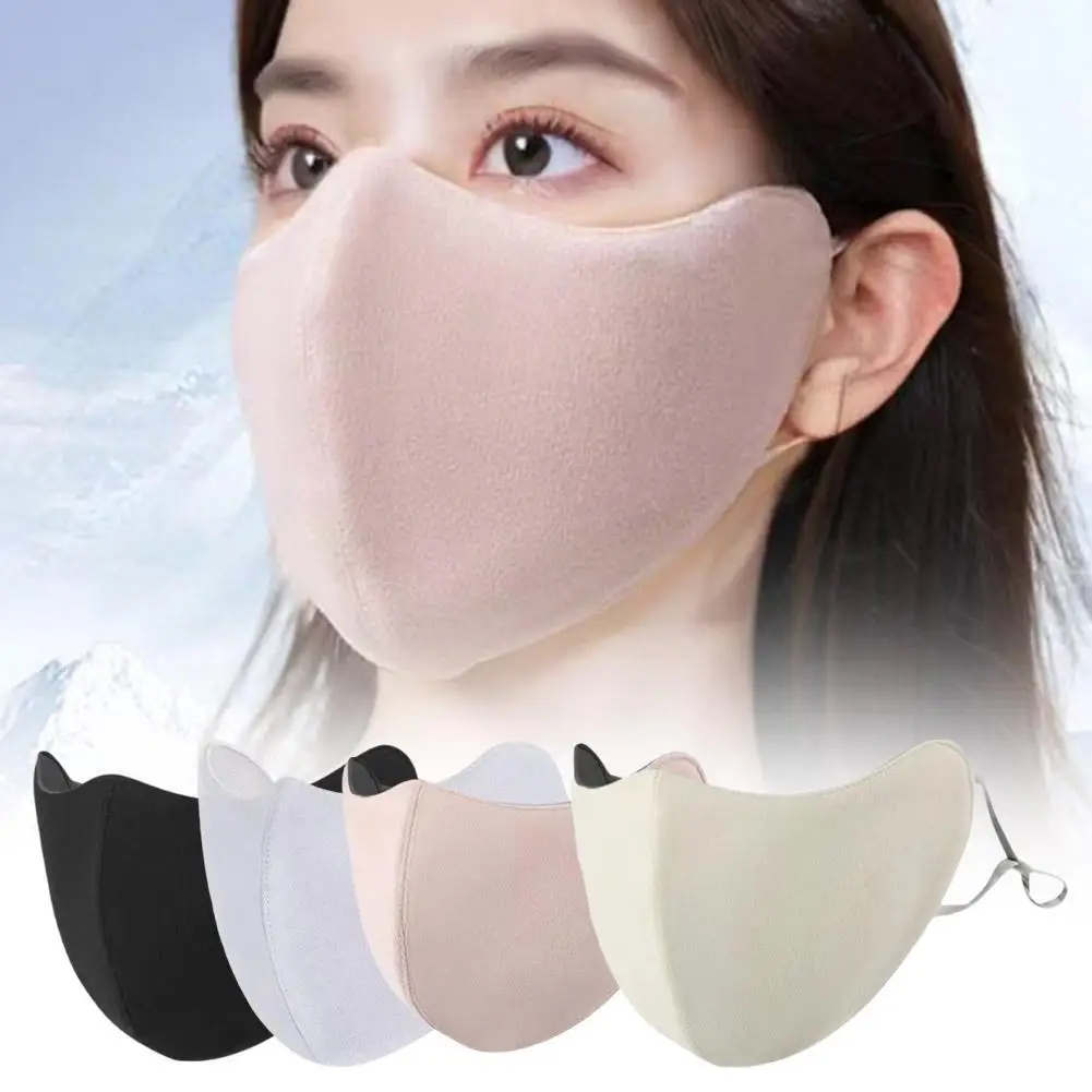 Fashion Solid Earloop Mask Winter Ski Mask Thermal Half Face Cover Windproof Snowboard Cycling Mask Reusable Face Mask