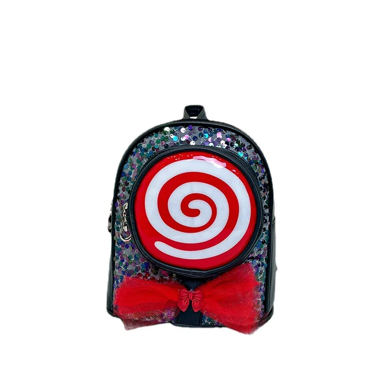 Mochila de dibujos animados para niños, morral con purpurina de PU, bolsas para madres y niños pequeños