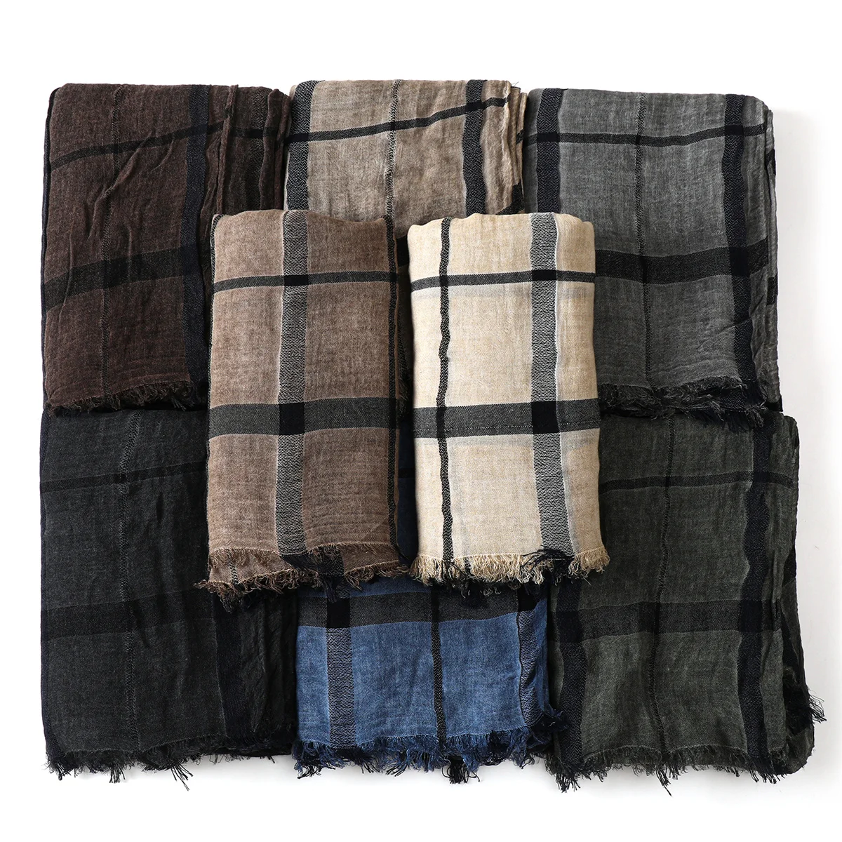 Mode Plaid Baumwolle Leinen Männer Schals Herbst Winter Warme männer Schal Kurze Quaste Bufanda Männlichen Zubehör Pashmina Schal – Detail 1