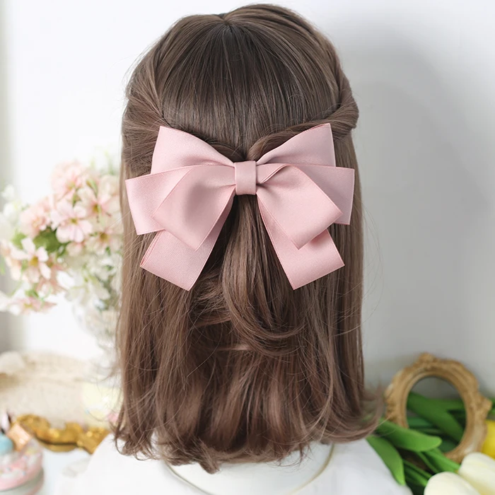 1 Haarspange für Mädchen, Herbst/Winter, Vintage, schwarze Schleife, Haarspange für den Hinterkopf, Haarspange mit Feder, Haaraccessoires als Geschenk für die Freundin, geeignet. – Detail 3