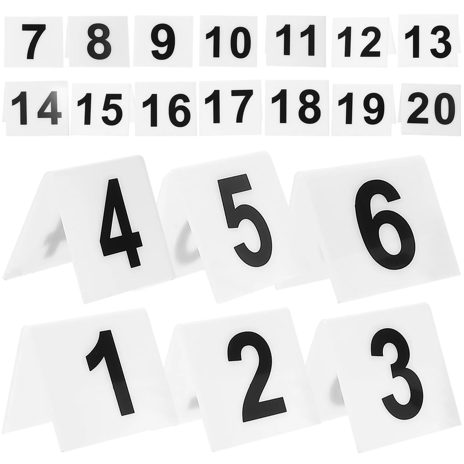 

20 Pcs Number Plate Restaurant Table Numbers Markers Tags Sign Dining Room Decor