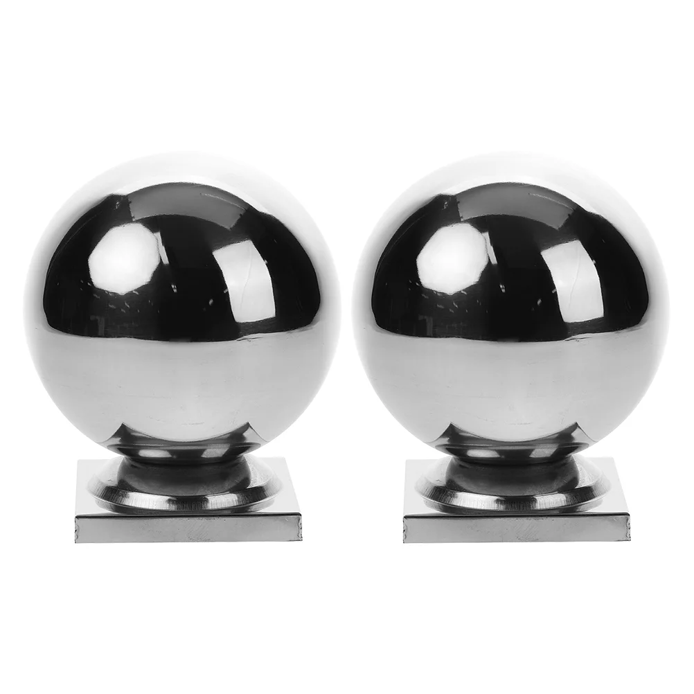 

2Pcs StainlessSteelBall HandrailFenceProtector FencePostCap GatePostBall RailingSphere Vinyl FencePostCaps