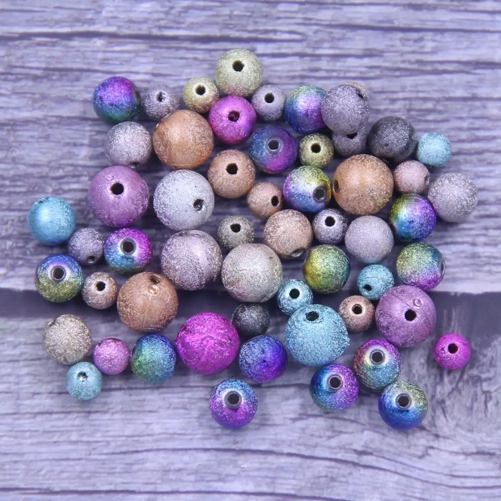 1000PCS Mix Acrylic Round Spacer Beads Random Size 6/8/10mm Handmade Crafts Jewelry Apparel Decoration Supplies DIY Material Bag