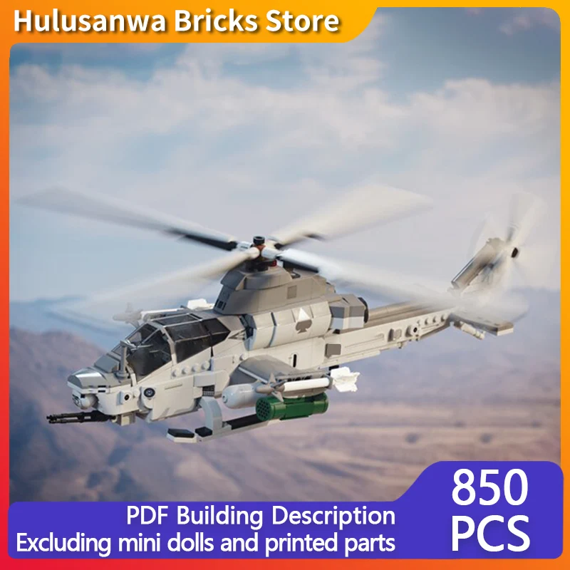 

AH-1Z Attack Helicopter Model MOC Building Bricks War Equipment Modular Technology Gifts Holiday Assemble Children Toys Suit