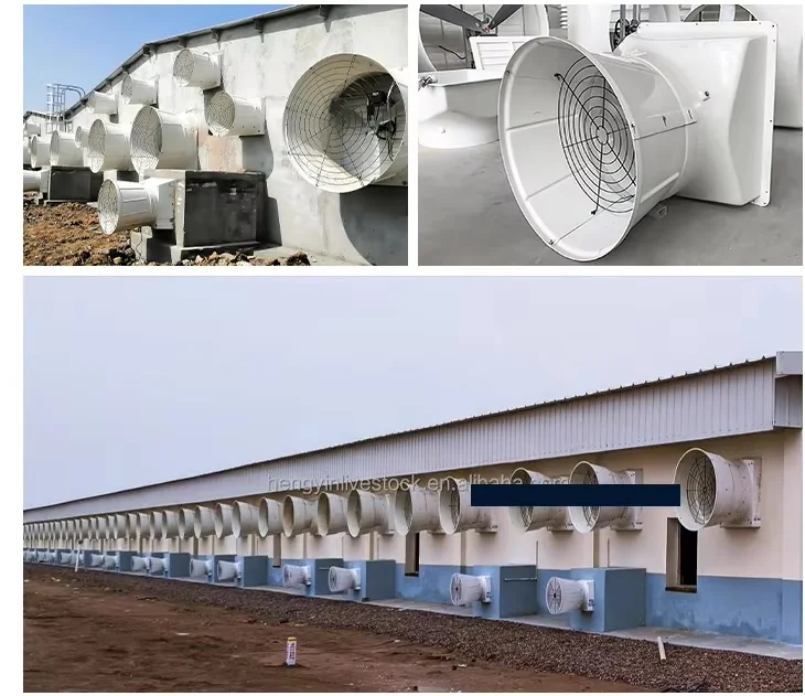 FRP Negative Pressure Fan Industrial Workshop Farm Ventilation Fan Galvanized Stainless Steel Square Row