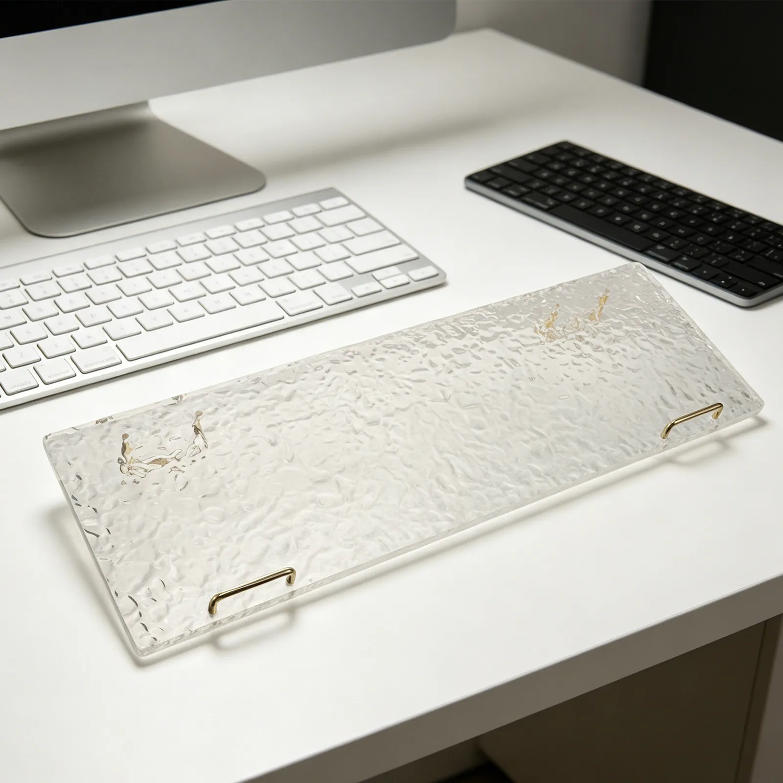 Acrylic Keyboard Stand Tilted Ergonomic Raised Desktop Display Rack Holder Office Desk Ventilated Mechanical Keyboard Stand view 3