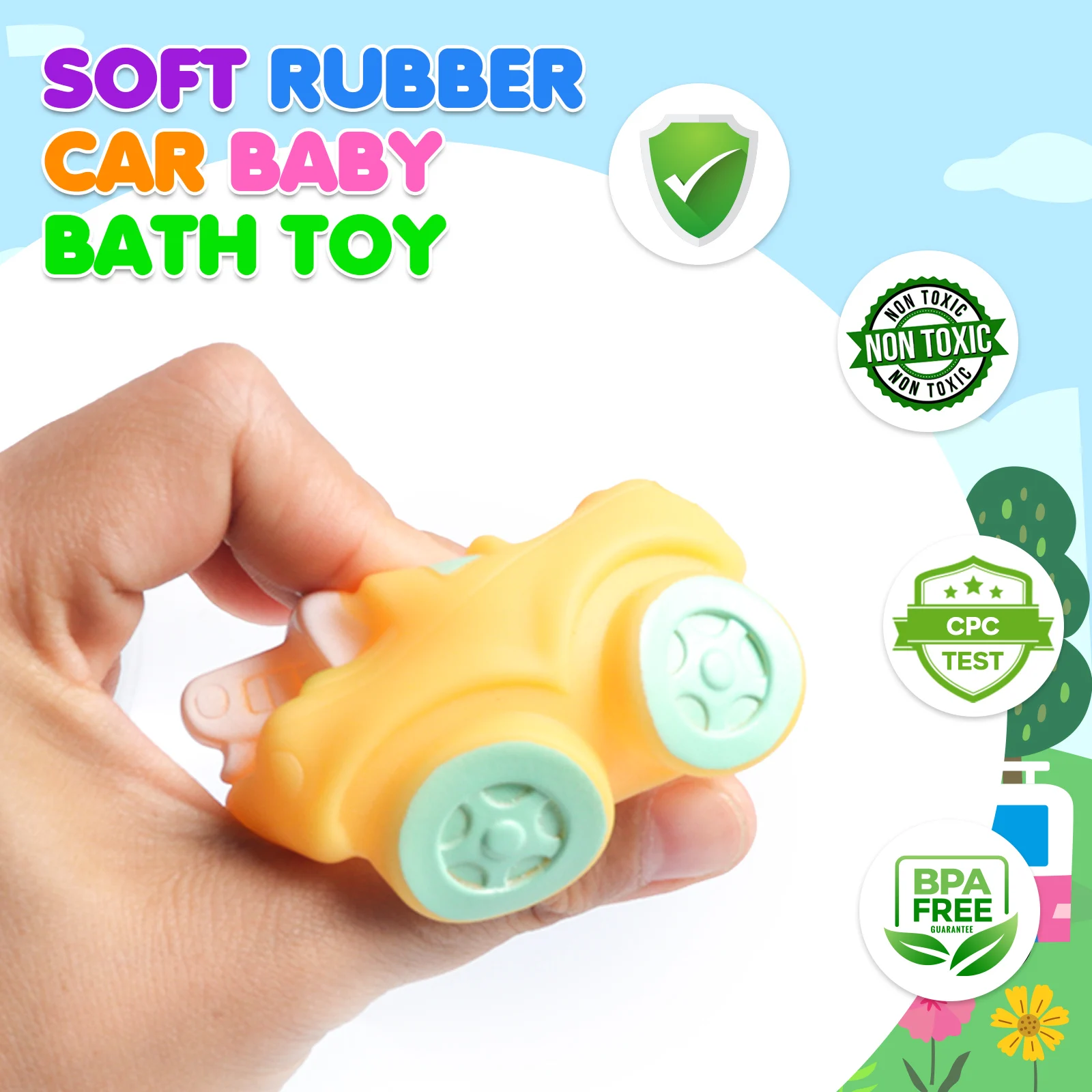 12Pcs Soft Rubber Car Toys, Bath Toys Vehicles for Baby Toddlers Boys and Girls Kids Baby Shower Stuffers Party Favors Gifts