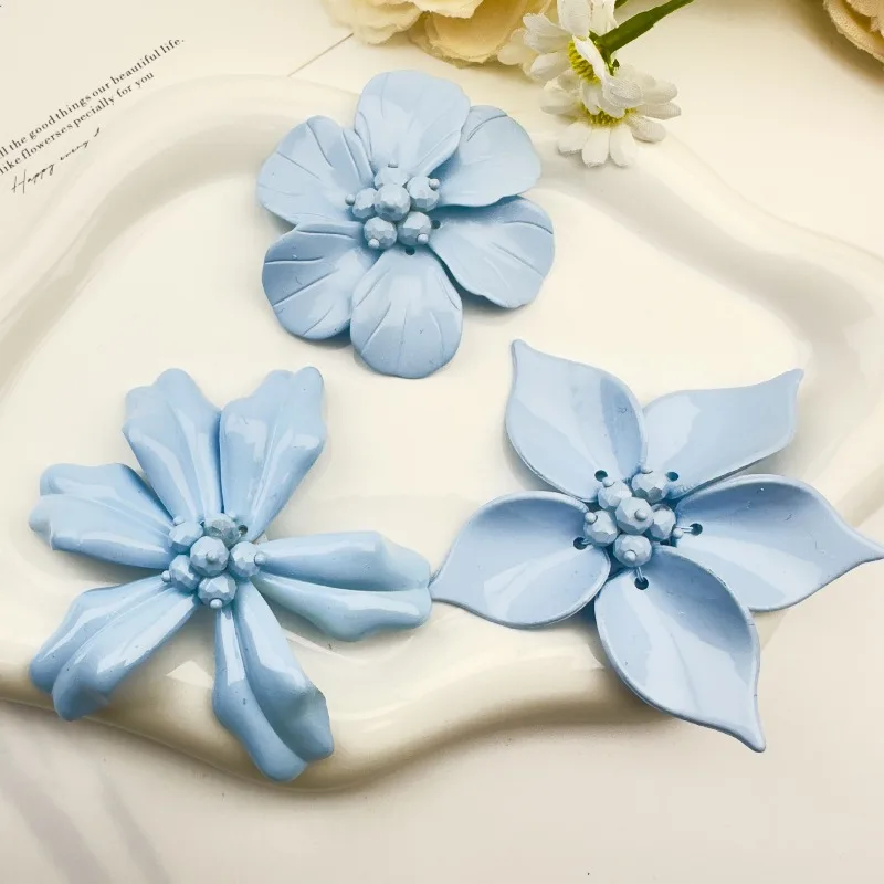 

Hand Woven Pink Blue Flower Brooch Women's High-end Temperament Accessory Pin Banquet Wedding Party Gift Chest Flower