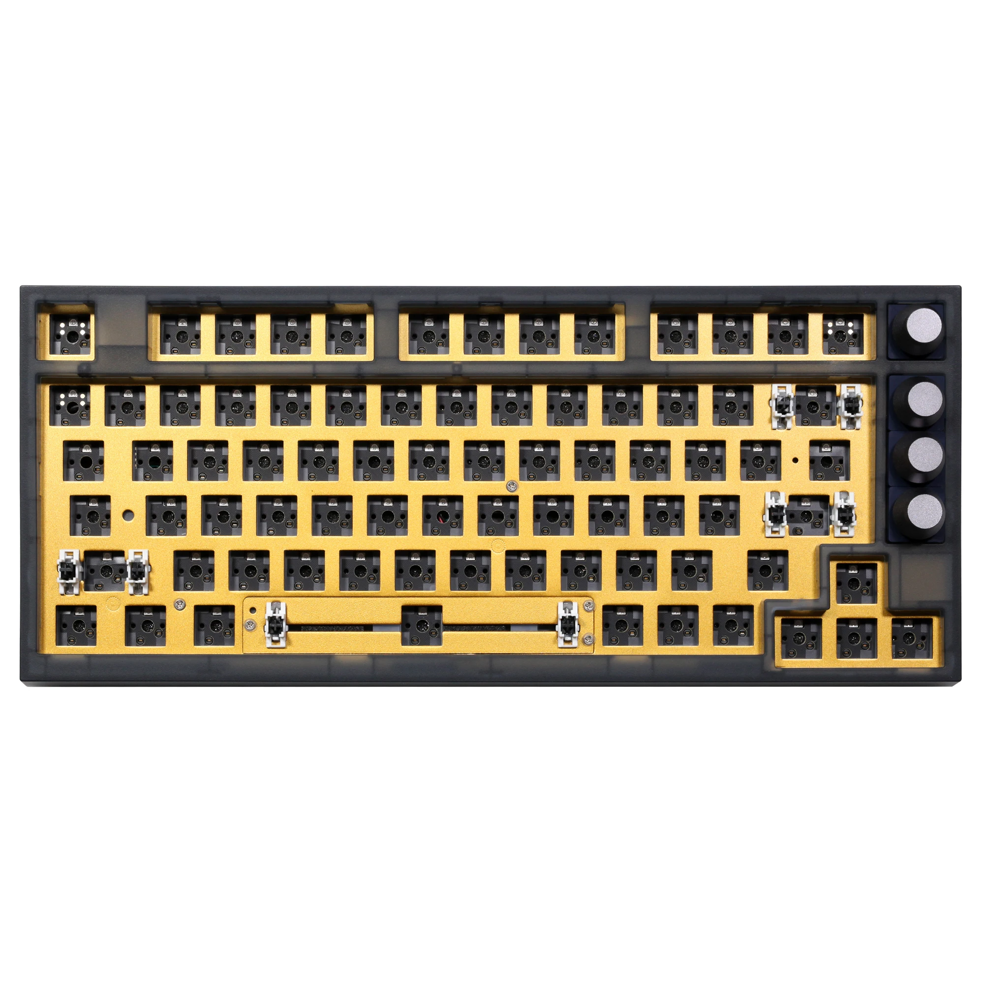 Kit de Teclado Mecânico Programável Personalizado Gk75 Junta Hot Swappable Suporte Split Keybar Rgb Switch Leds Software tipo c 75