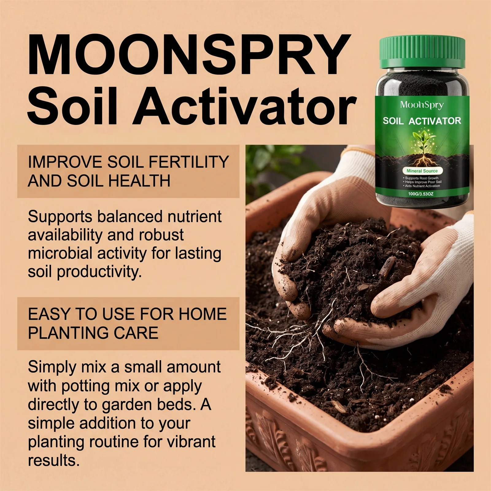 Soil Activator Fertilizer Effective Soil Conditioner Improve Garden Soil Structure Promote Plant Root