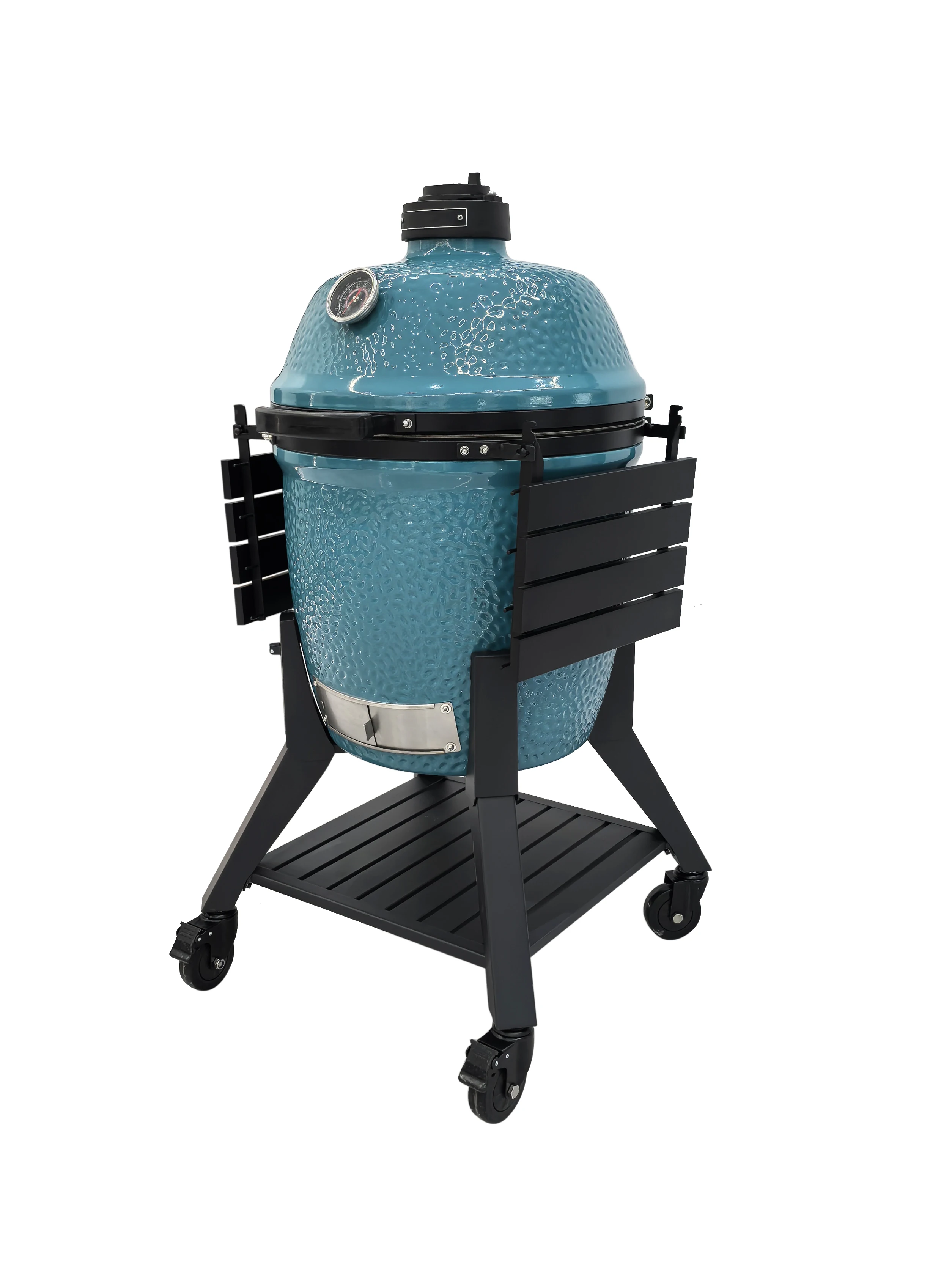 Manufacturer's Large 22-Inch Glossy Light Blue Ceramic KAMADO JOE BBQ Grill MK22 Pro Smoker Modern Style Charcoal Egg Shaped