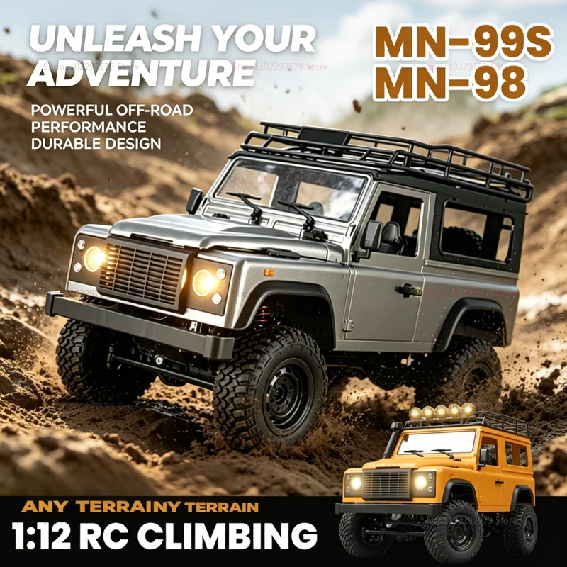 New 1:12 Scale RC Cars MN99s MN98 2.4G Rock Crawler Defender 4x4 Off Road Truck Remote Control Toys for Kids Boys Birthday Gifts