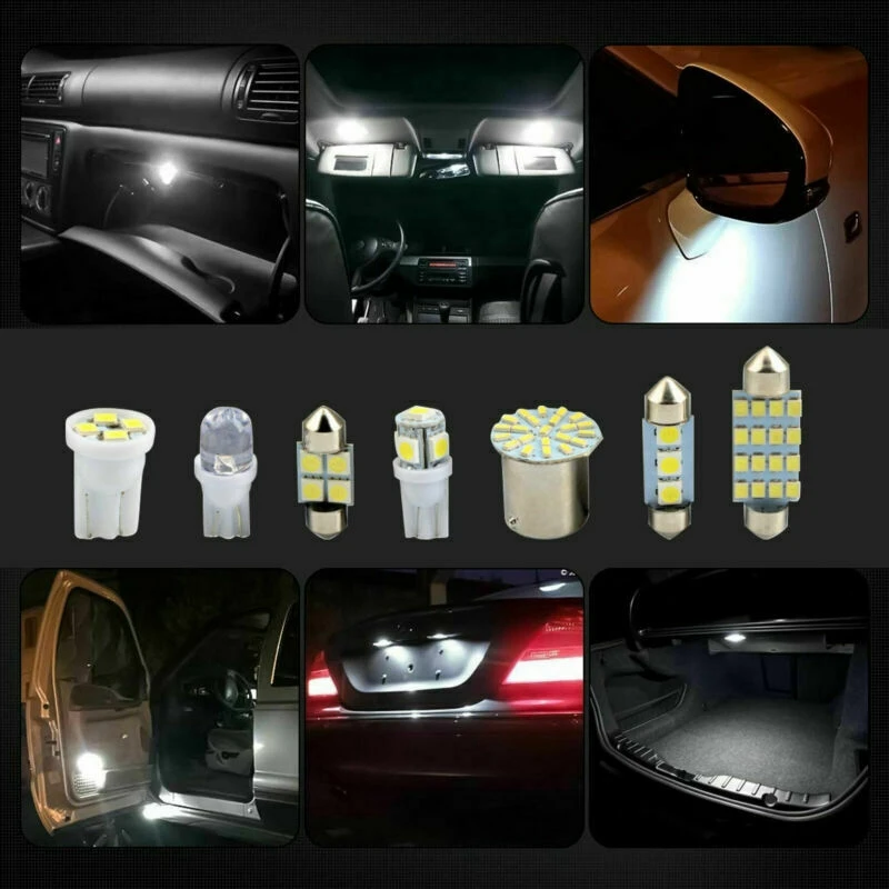 42X LED bianco Car Interior Inside Light Dome Trunk Map targa lampadine