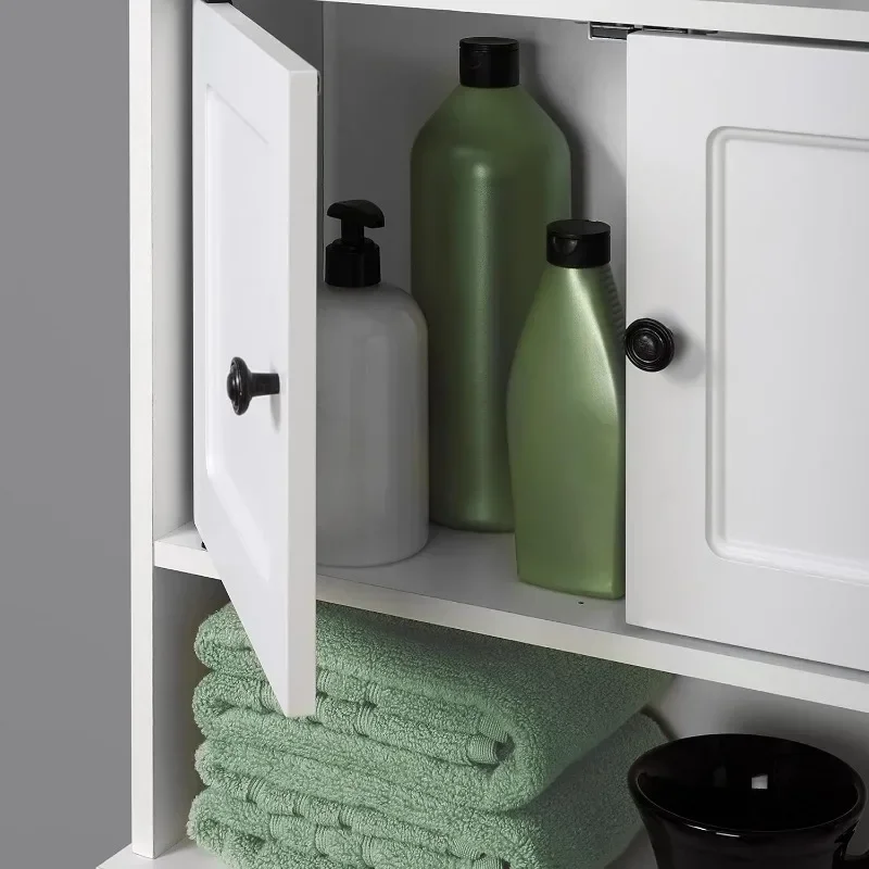 

HOME.Bathroom Storage Wall Cabinet,Wooden Wall Mounted Storage Organizer,Ideal Medicine Cabinet or Over The Toilet Storage,White