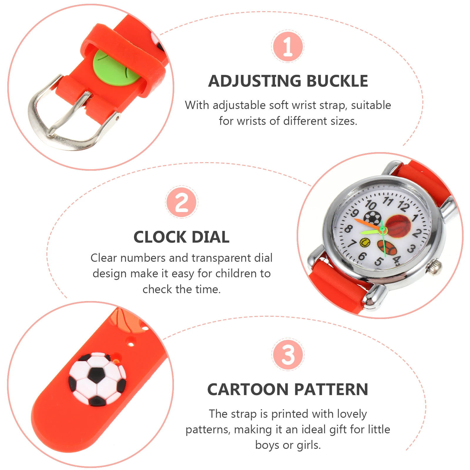 Cute 3D Cartoon Kids Watch Comfortable Wrist Band Fun Design Great Holiday Birthday Gift For Children