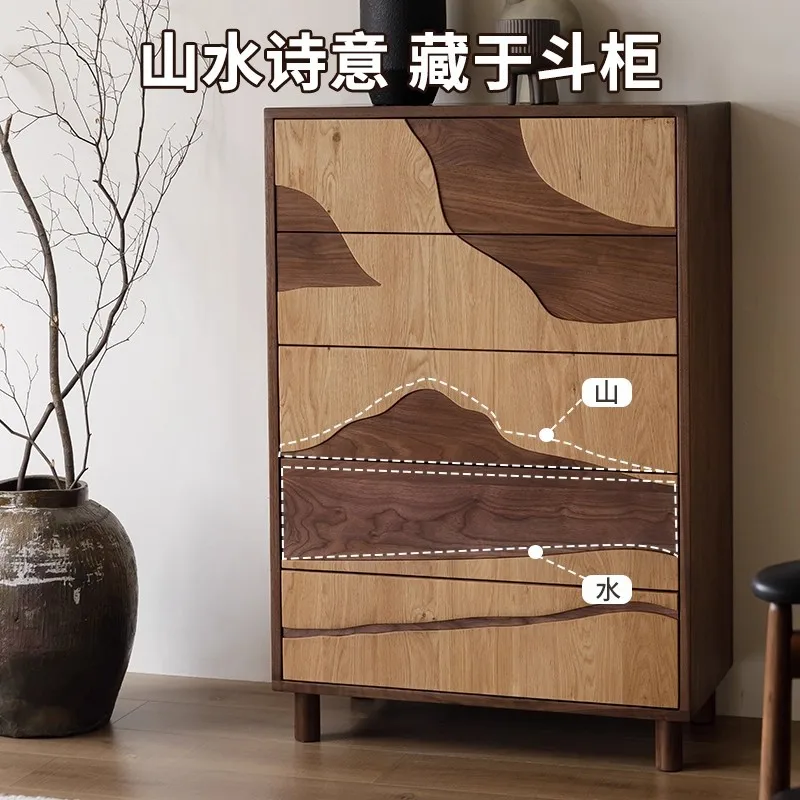 Black walnut solid wood living room against the wall porch storage locker