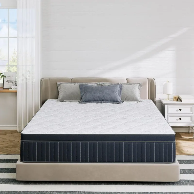 

Firm Hybrid Queen Mattress with Pocketed Springs and Gel Memory Foam, Sufficient& Even Support, Enhanced Edge Support,