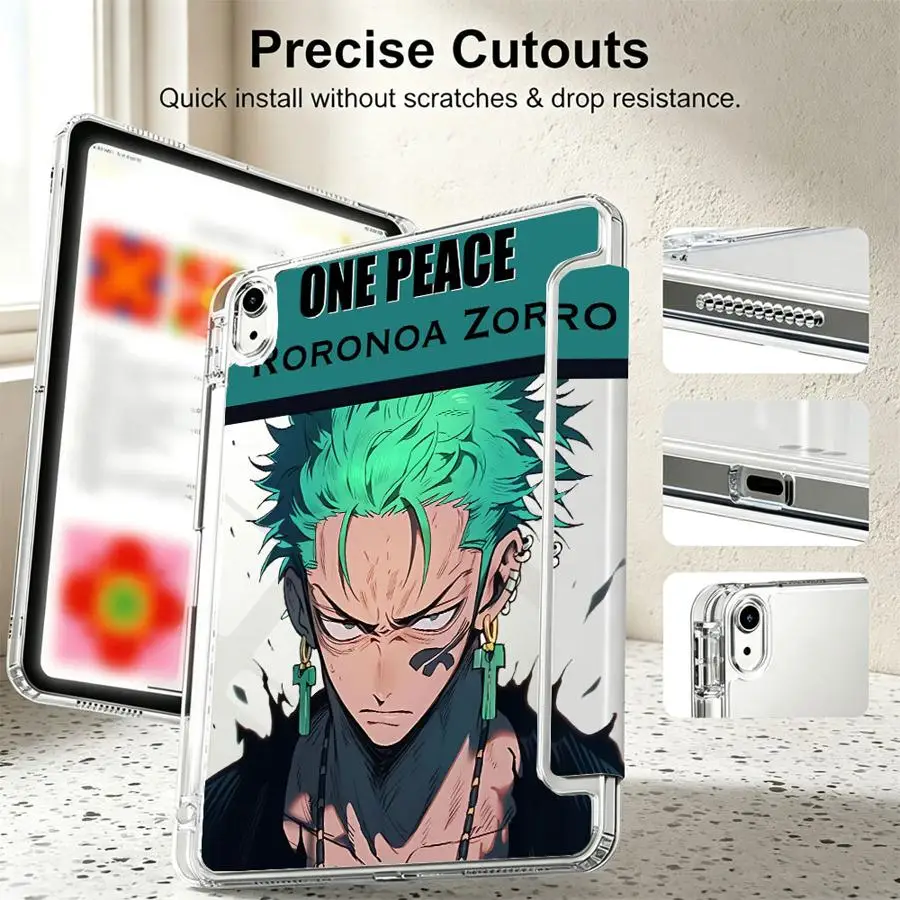 Tablet Case For Samsung Galaxy Tab A11 A8 S9 Plus S8 S7 FE S10 Lite A9 Plus With Pen Slot Cover One Piece Zoro Cool