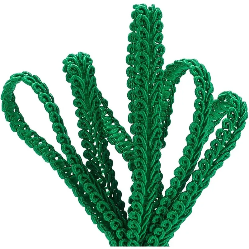 جديلة تصنعها بنفسك للخياطة ، إطار أخضر ، شريط بوليستر ، شراشيب أساسية ، تشذيب لأزياء التنجيد ، 27 ياردة ، في ، 8