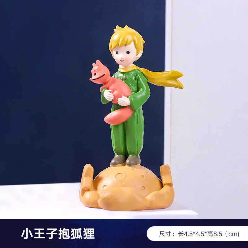 Mini Resin Little Prince Figurines Fairy Cartoon Model Rose Action Fox Figures Miniatures Desktop Ornament Home Decoration