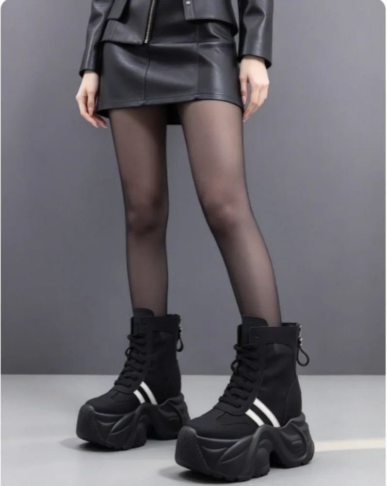 Winter Viral Y2K Aesthetic Puffer Snow Boots, Front Zip Waterproof Warm Lined Chunky Lug Platform Elevated For Women Boots