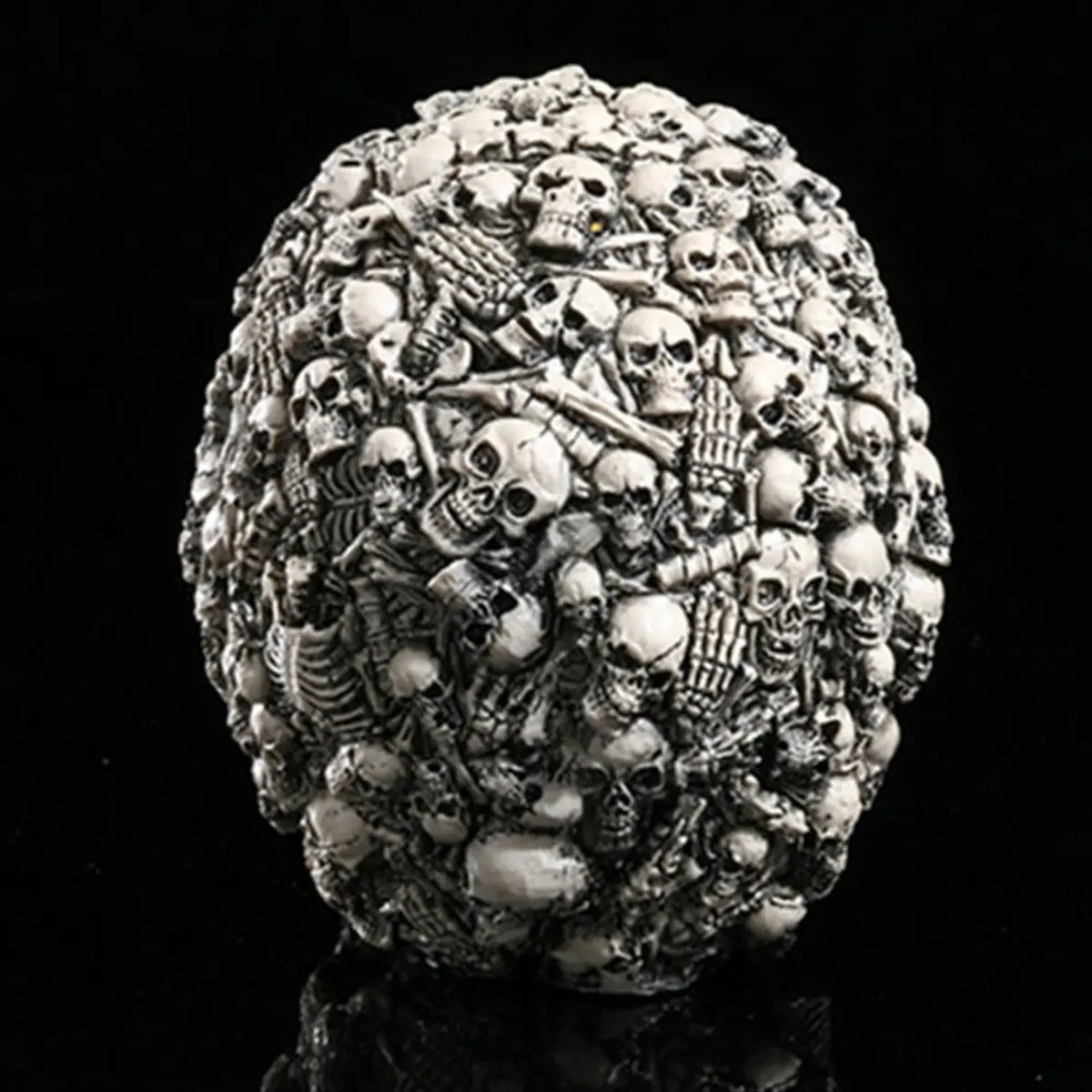 

*ABAB Handmade LED Eyes Resin Skull Head Statues Demon Skull Figurines Sculpture Home Decoration Craft Halloween Decor Gift