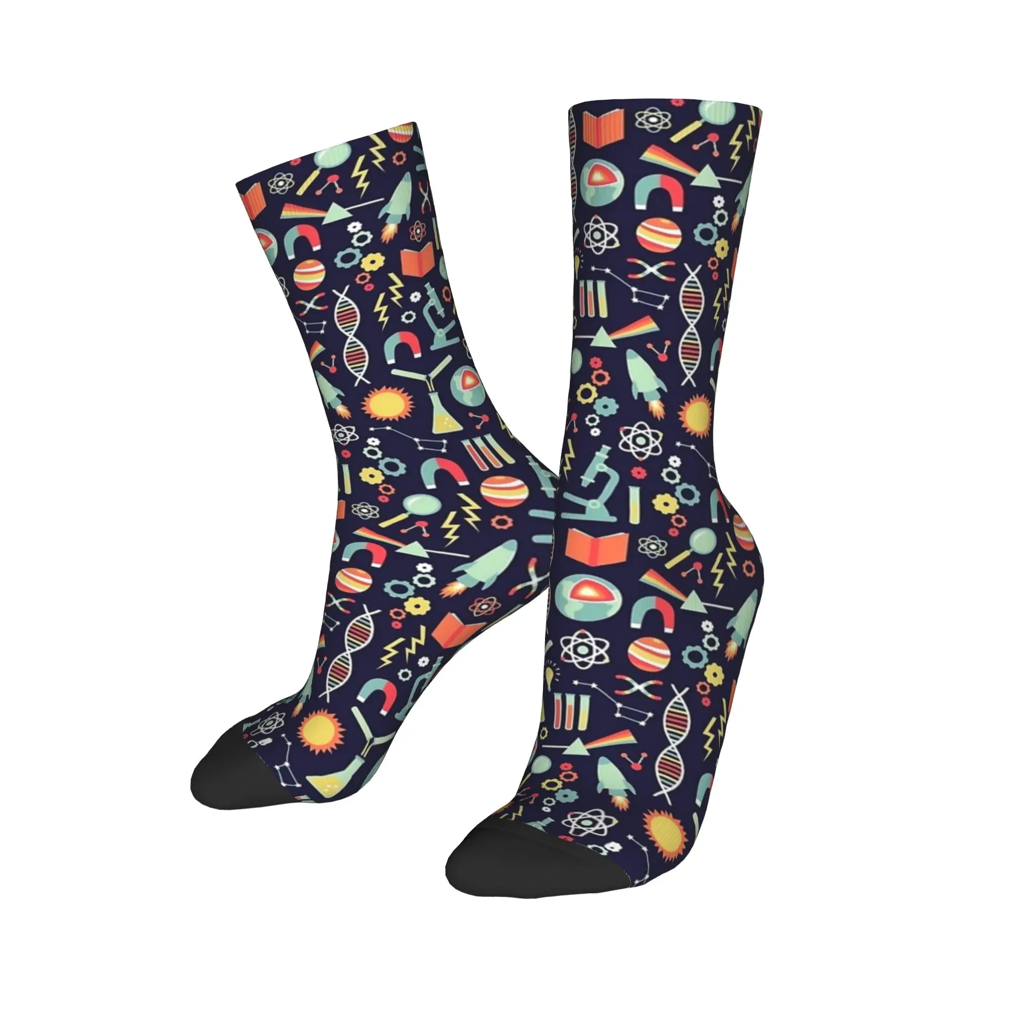 Science Studies Socks  Non Slip Stockings Men Medium Soft Climbing Socks Winter Novelty Printed Socks