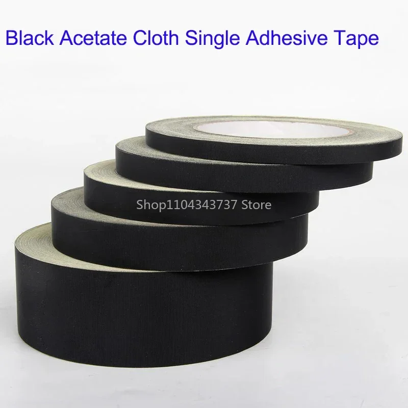 30M Black Acetate Cloth Single-sided Adhesive Tape Wire Bnding High Temperature Resistance Tape For Electric Phone LCD Repair