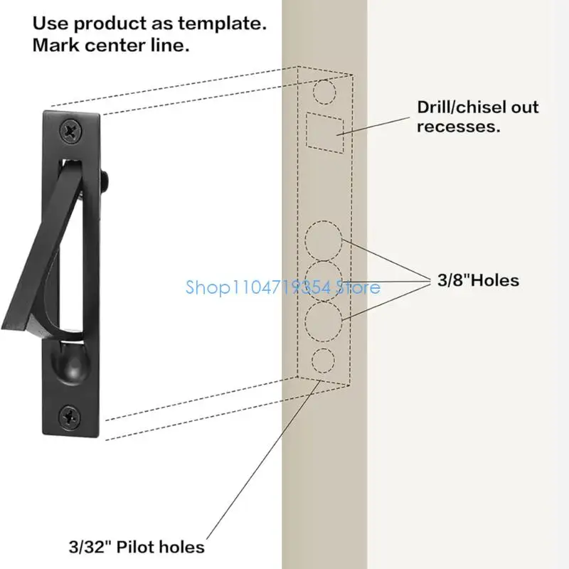 0XLD Sliding Door Handle Ovals Pulls Closet Door Finger Proper Size Easyly Install Exquisites for Interior Cabinets Door
