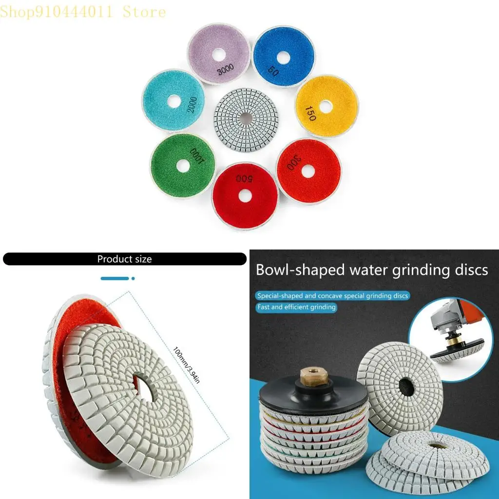 28gf 7pcs 4 pollici lucidatura pesante set bagnato/asciutto per sostituzione del calcestruzzo in pietra