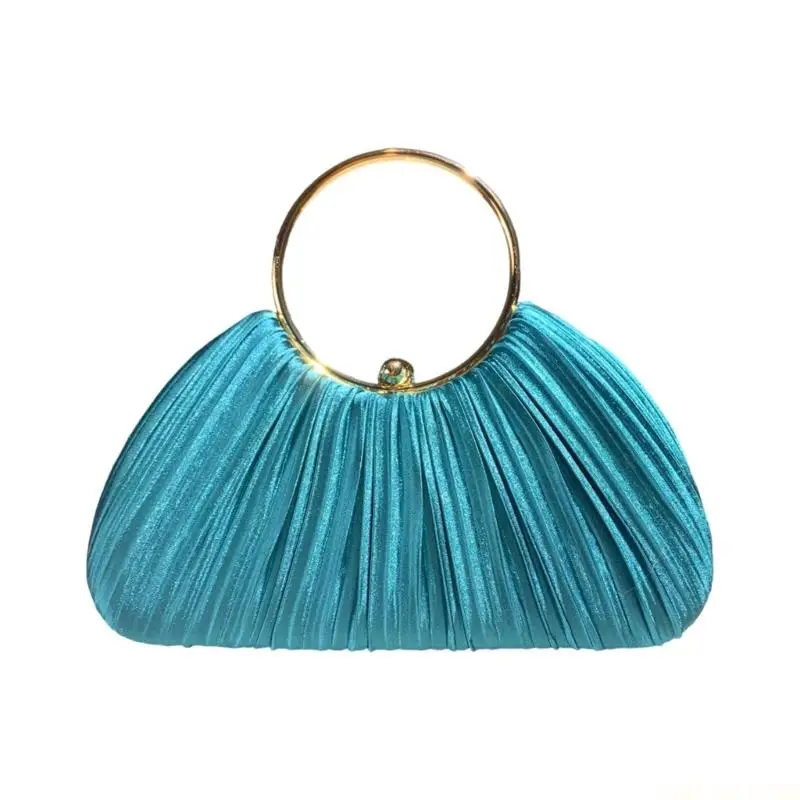 

X90D Prom Occasion Evening Bag Pleated Design Lightweight Polyester Shoulder Bag