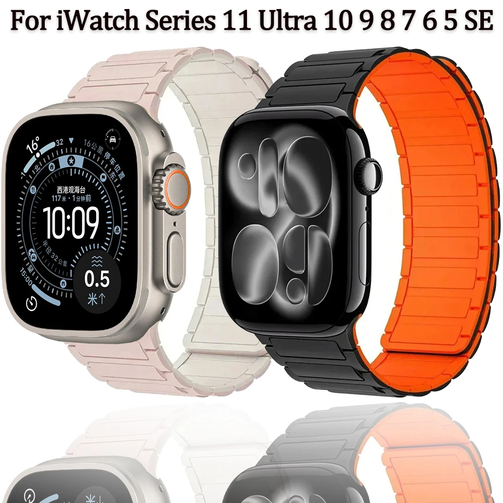Weiches Silikonarmband für Apple Watch Ultra 3 2 49 mm/11 10 46 mm 42 mm/9 8 7 45 mm 41 mm Sportuhrenarmband iWatch 6 5 4 SE 44 40 mm Gürtel