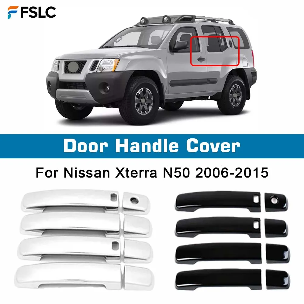 

Car Decoration Door Handle Cover For Nissan Xterra N50 2006-2015 Chrome Silver Glossy Black Cars Accessories Exterior Styling