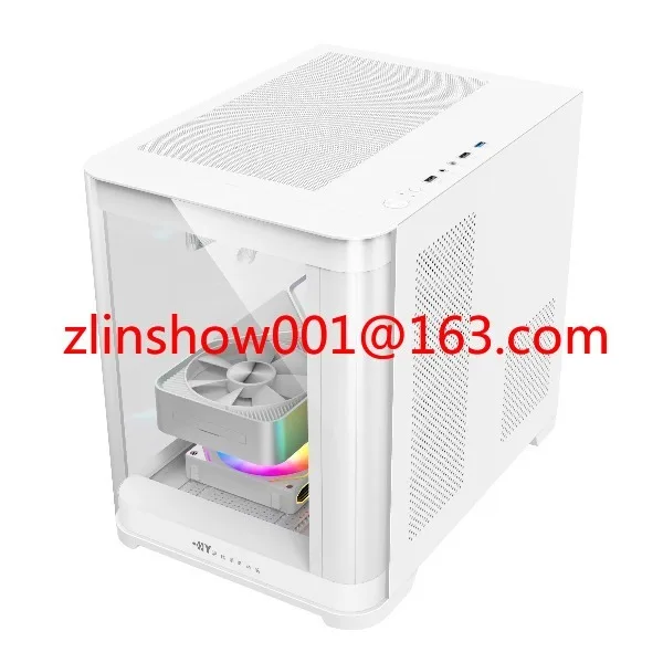 تصميم جديد منحني من الزجاج المقسى PC RGB Gamer Cabinet كمبيوتر ألعاب برج أبيض حافظة كمبيوتر ألعاب