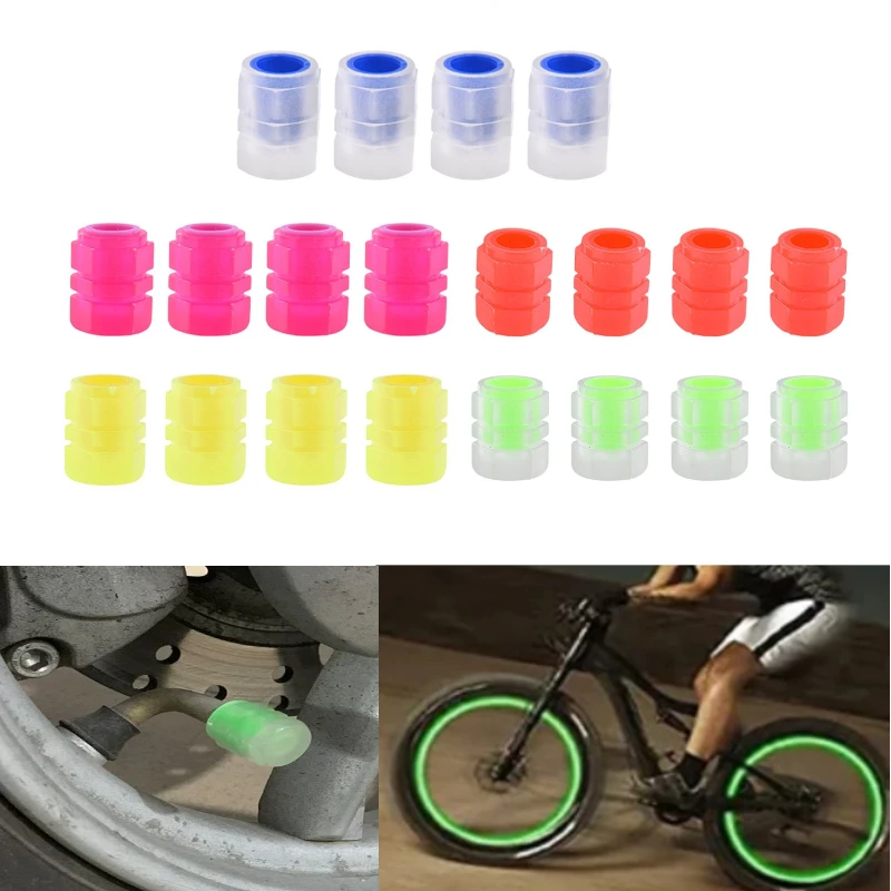 AliExpress NONE 4/8pcs Bicycle Luminous Valve Caps MTB Road Bike Tires Wheel Rims Rod Covers General Motorcycles Vacuum Tire Dust Caps Valve Cap