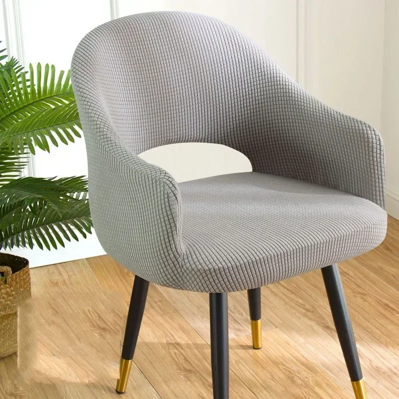 1PC Nordic Curved Chair Cover Integrated Dining Chair Cover with Half Circle Full Coverage Universal Decoration for All Seasons